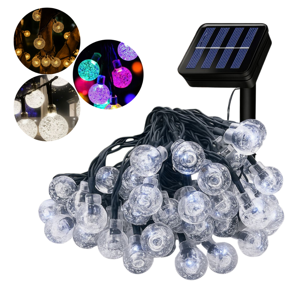 Pisca Pisca Bolinha Cristal Bola Fio Fada Cordão 5m Luz 20 Leds 3 Cores Pisca Pisca Natal