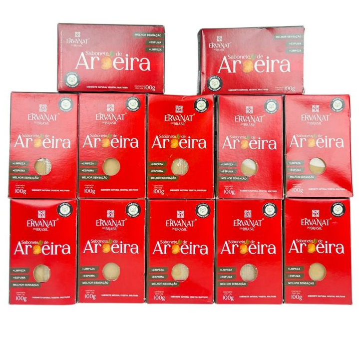 Sabonete em Barra de Aroeira 100g Pele Saudável e Revitalizada 12 Unid. ErvaNat do Brasil