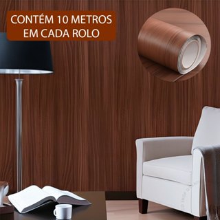 Papel de Parede 10 20 ou 40 Metros Madeira Escura Lisa Adesivo Autocolante Plástico PVC em Oferta na Shopee