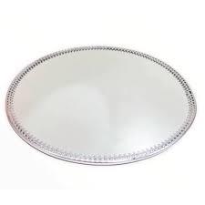 Bandeja Metal Espelhada Decorativa Redonda c/Borda Metal P/Lavabo
