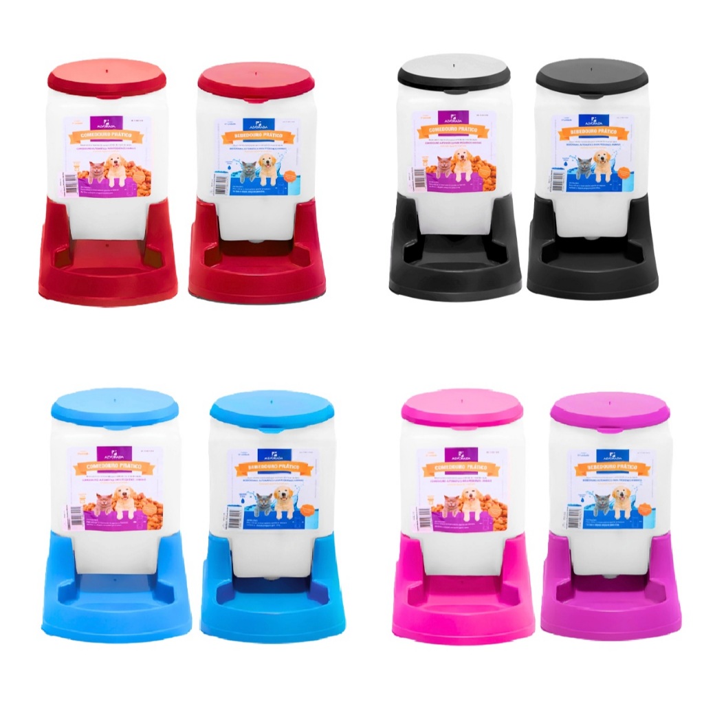 Kit Comedouro e Bebedouro Alvorada (Escolha sua cor) em Oferta na Shopee