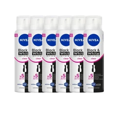 Kit Desodorante Invisible Black & White Clear Nivea Feminino 150ml - 6 Unidades