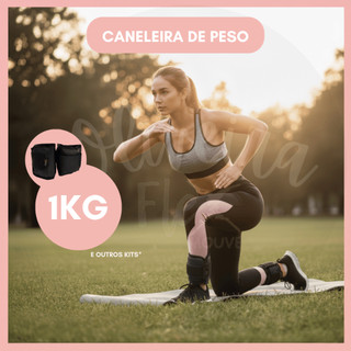 Par Tornozeleira Rosa Com Peso  1KG Treino Exercício Crossfit Fitness Exercícios Musculação