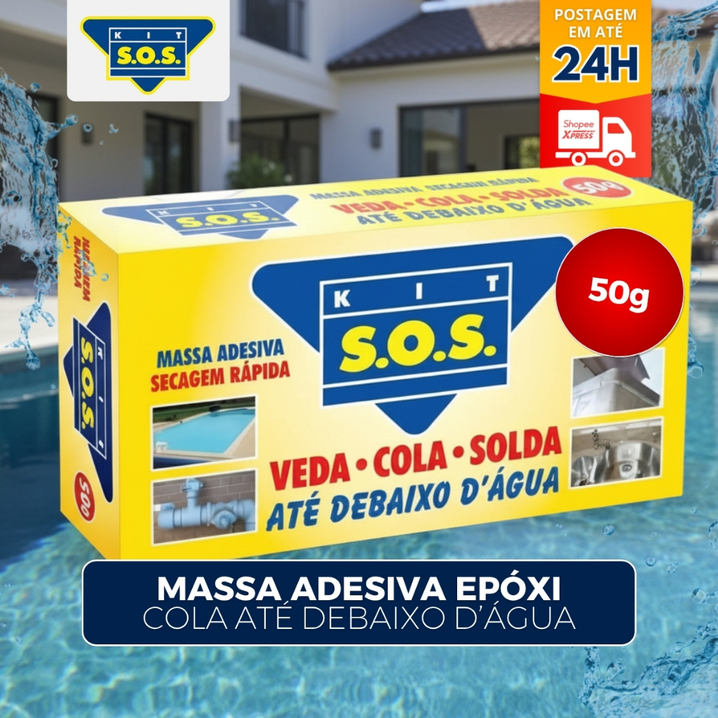 Kit Cola Sos - Veda Cola Solda Até Debaixo D´agua - 50g