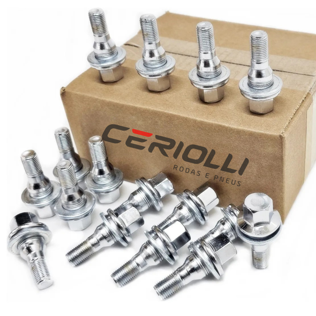 Kit 16 Parafusos Rodas Peugeot Citroen C/ Arruelas Cromado