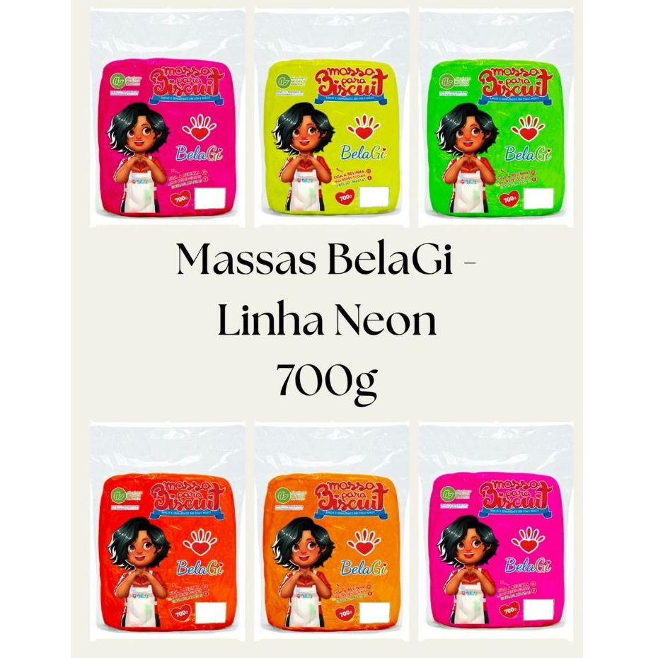 Massas para Biscuit BelaGi - Linha Neon 700g em Oferta na Shopee
