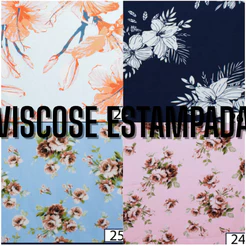 2 Metros do Tecido Viscose Estampada - 100% Viscose | Largura 1,50m
