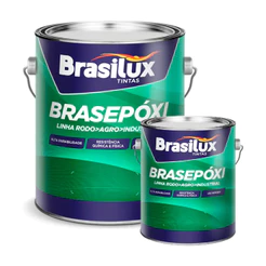 Kit Epóxi Brasilux 3,6L com Catalisador Tinta Industrial Para Pisos Paredes Metais Várias Cores