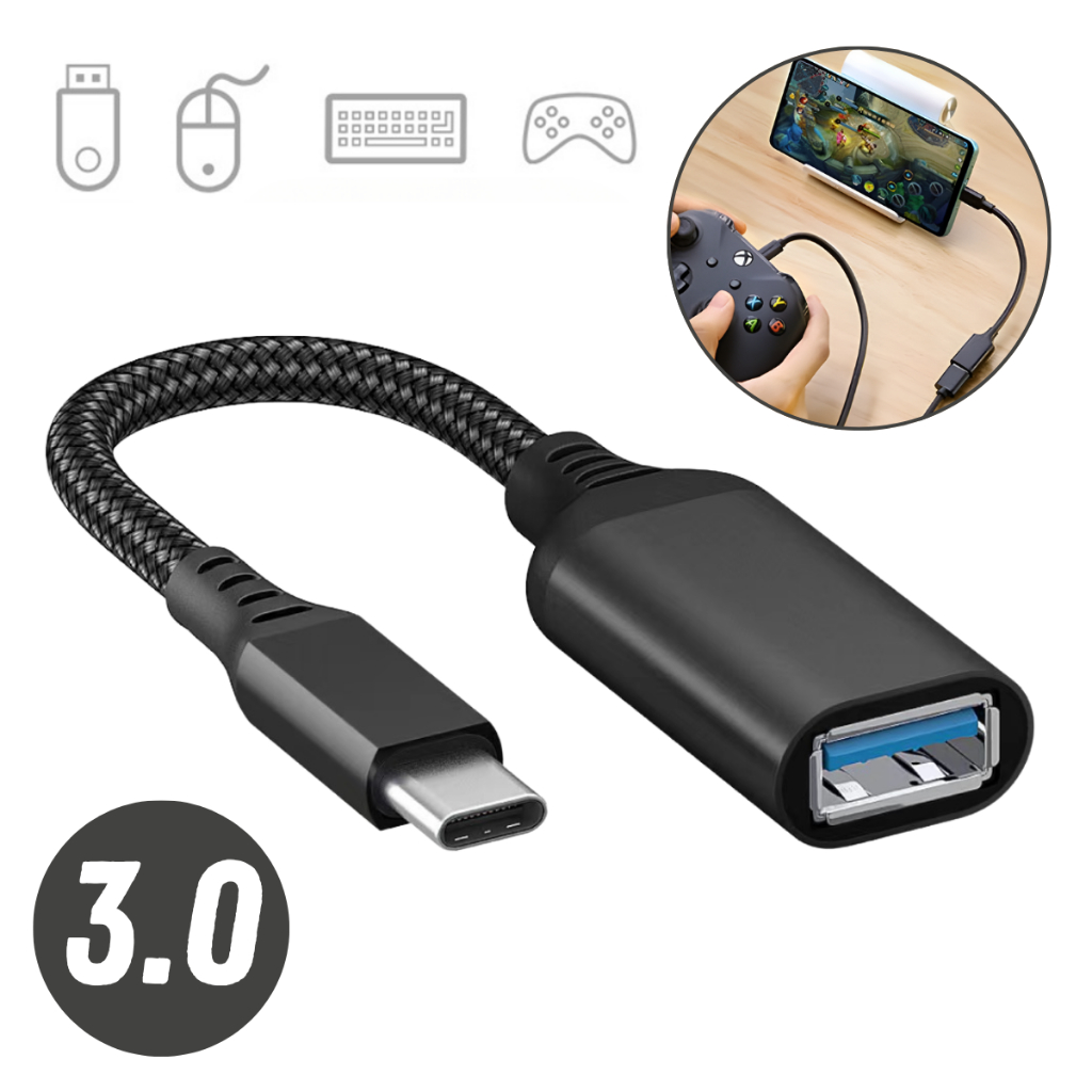 Cabo Adaptador Otg 3.0 Tipo C Pendrive Para Celular Tablet Usb Fêmea
