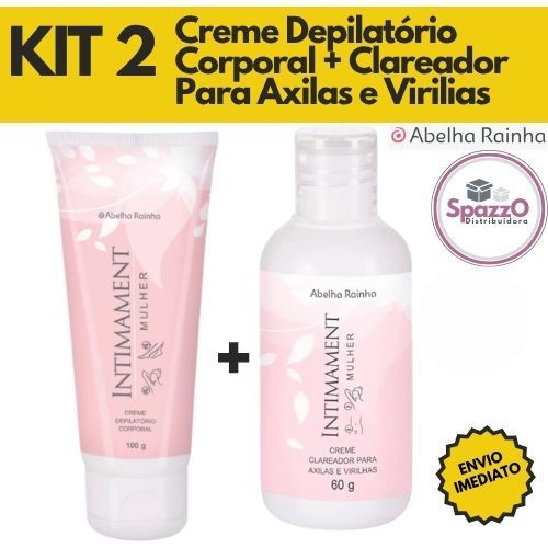 Kit Creme Depilatório Corporal E Creme Clareador Axilas Virilhas- Abelha Rainha