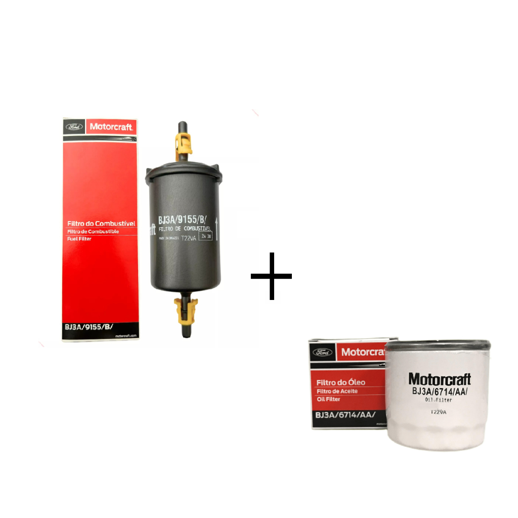 Kit Filtro Oleo e Filtro Combustivel Ford New Fiesta Ka Ecosport Courier Focus Original Motorcraft