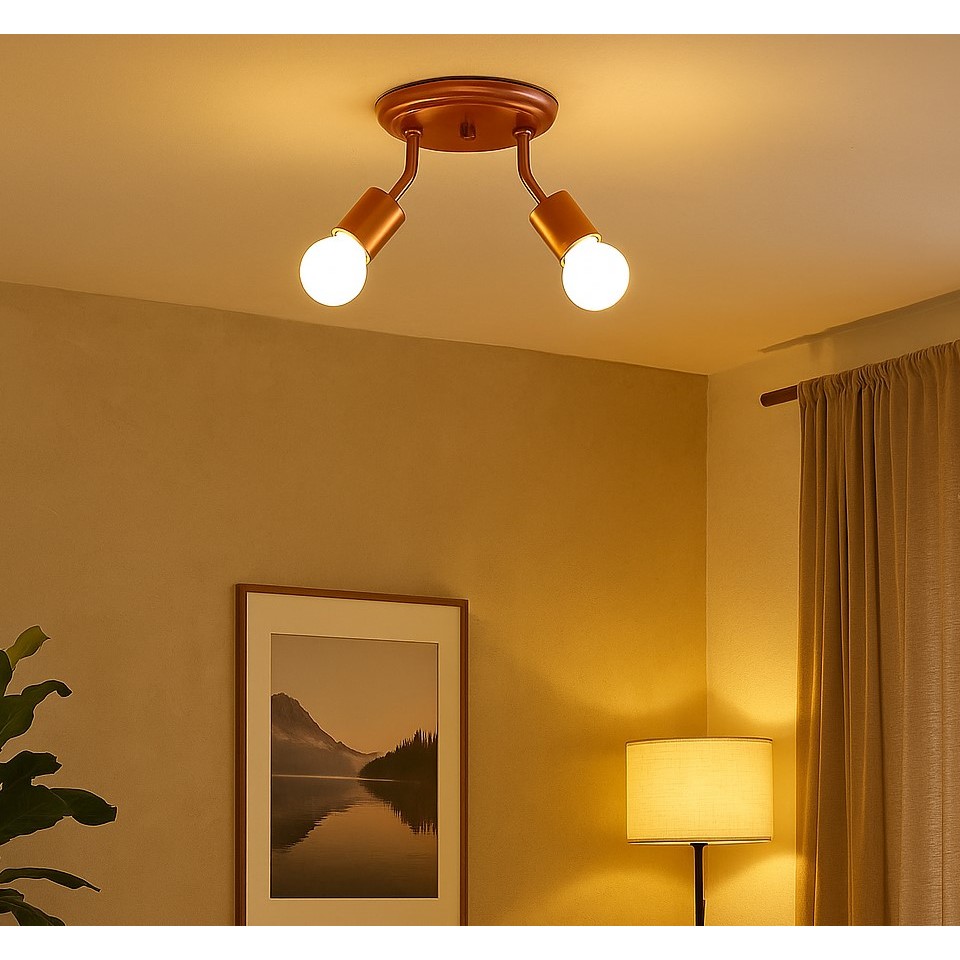 Lustre De Teto/Parede Spot Industrial - Arandela/Plafon Duplo Retrô Clean em Oferta na Shopee