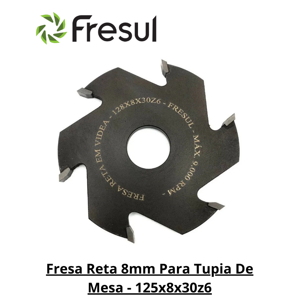 Fresa Reta 8mm Para Tupia De Mesa - 125x8x30z6