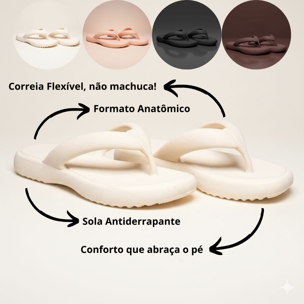 Chinelo Tamanco Feminino Ortopédico Sandália Resistente Antiderrapante e Confortavel