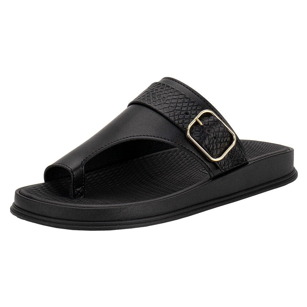 Tamanco Feminino Flat Moleca original mula manca preto 5556102