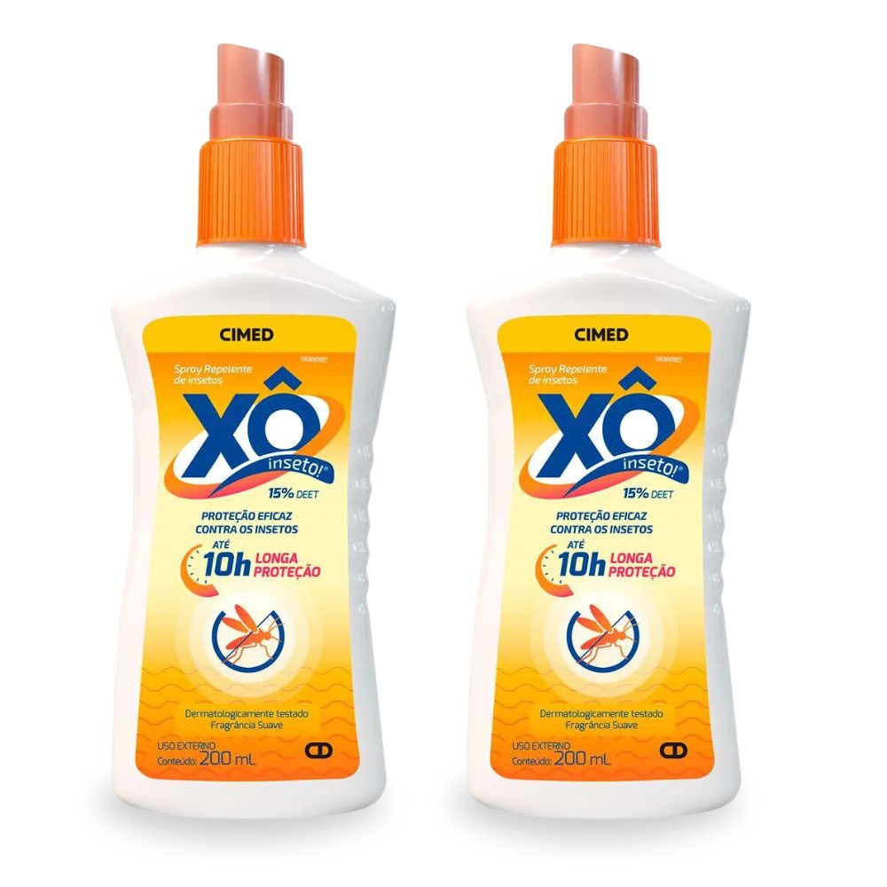 Kit 2 Repelente Xô Inseto Mosquito Spray 200ml Cimed 9 Horas Proteção Dengue Fragrância Aloe Vera