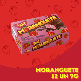 Moranguete Bel 108g Chocolate recheio Morango caixa (12un. x 9g) em Oferta na Shopee
