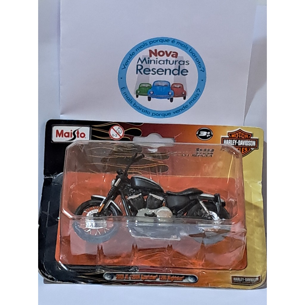 (40x20-19-1902a-1/6) Miniatura Maisto Harley-Davidson 2008 XL 1200N Sportster 1200 Nightster (ORIGINAL no Blister-MOTO