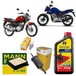Kit Revisão Troca Oleo Filtros Vela Honda Cg Titan Fan Start Cargo 150 160 Oleo 10w30 Semisintético