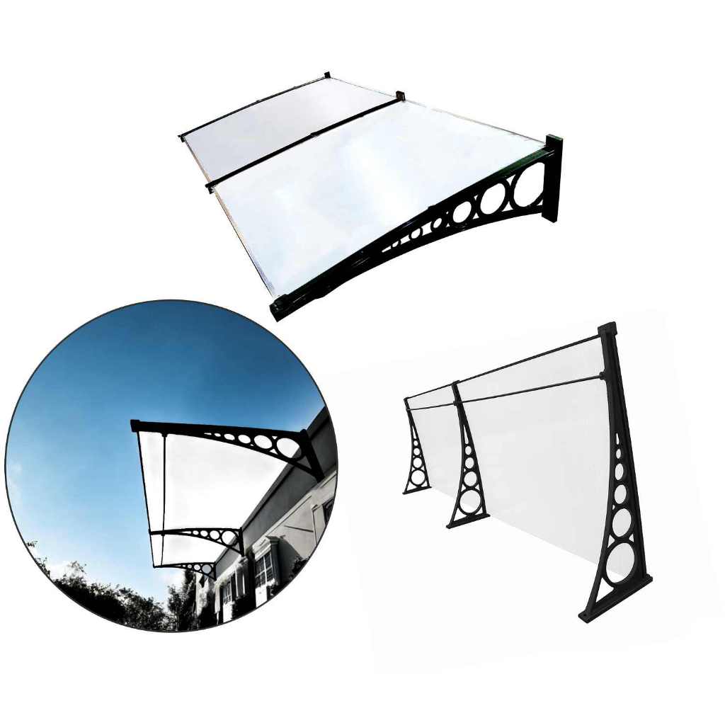 Toldo em Policarbonato 1,50x1,00m - Modular ABS Cobertura p/ portas e janelas.