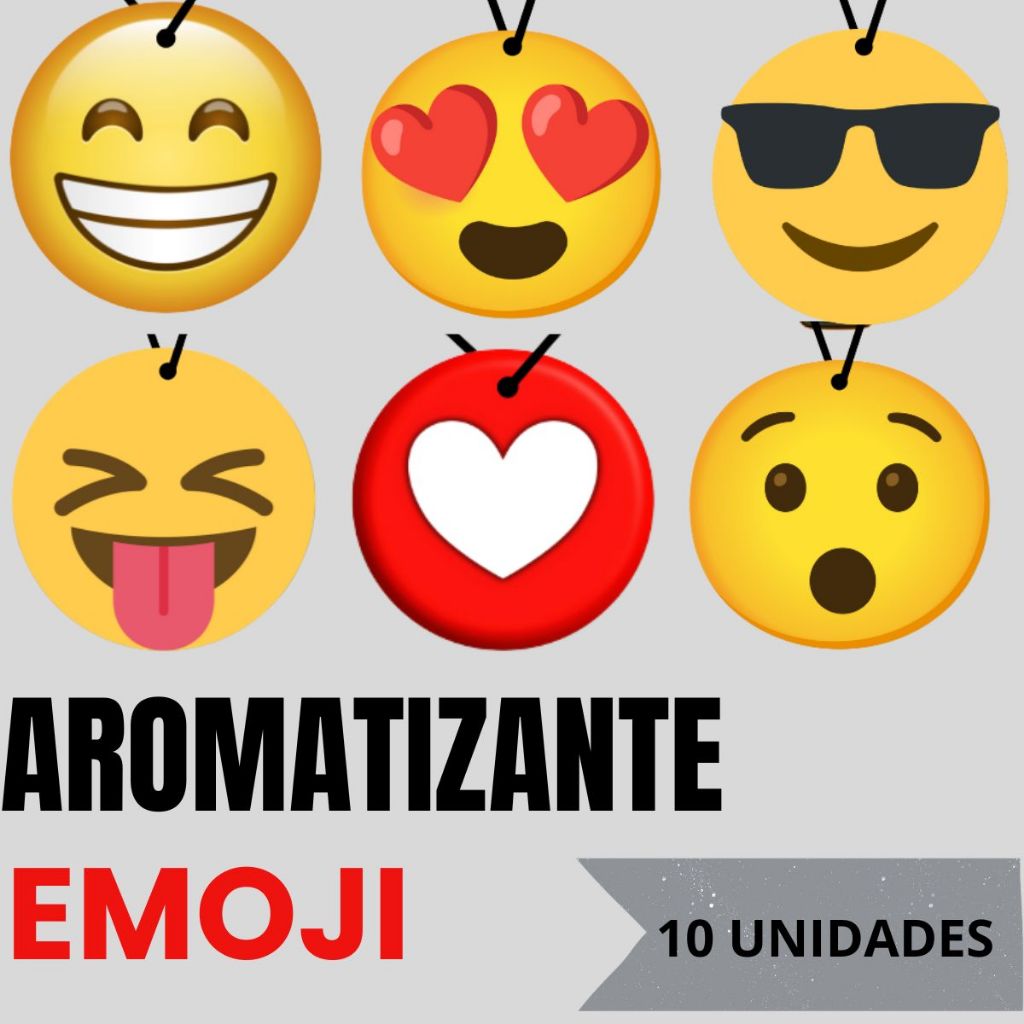 KIT 10 Aromatizantes Cheirinhos De Emoji Para Carro