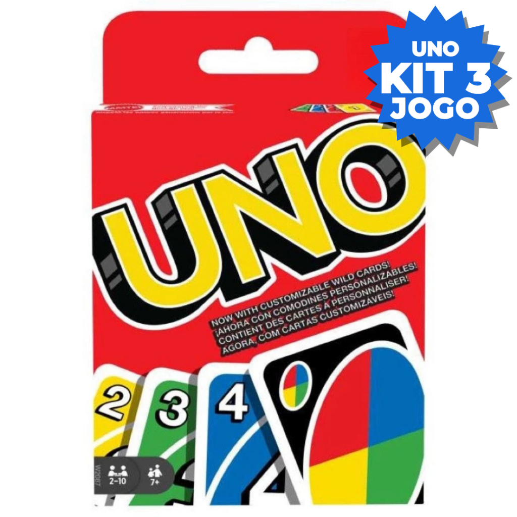 Kit 3,2 ou 1 Unidade Jogo Uno Original Diversão Para Toda Família em Oferta na Shopee