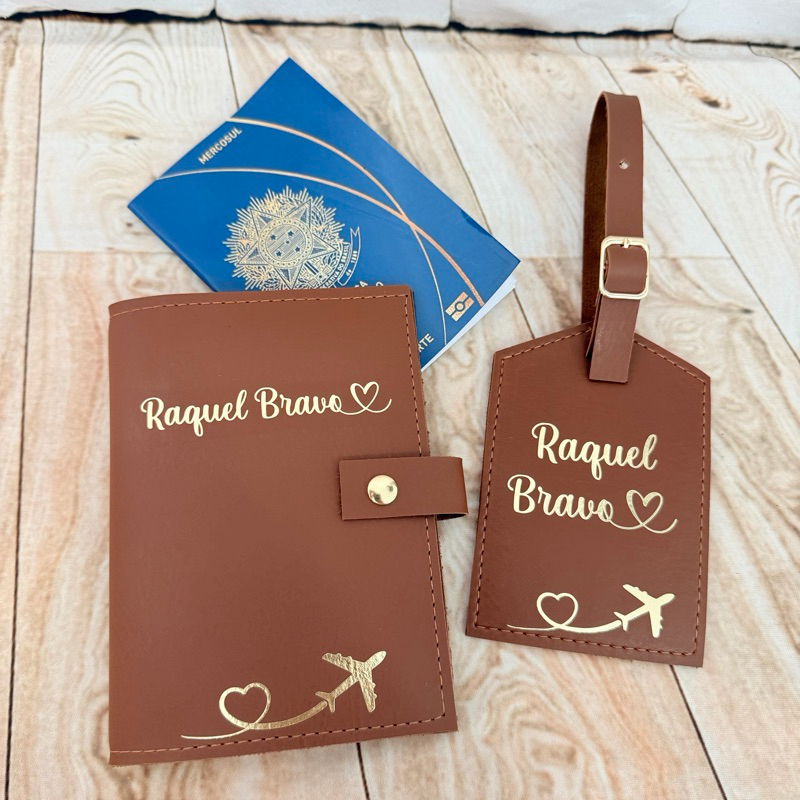 Kit Capa para Passaporte Personalizado + Tag “não tem espaço para escrever dados” em Oferta na Shopee