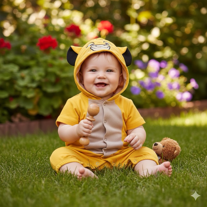 REI LEÃO FANTASIA MACACÃO MESVERSÁRIO SIMBA REI LEÃO, FESTA DE MÊS INFANTIL, ROUPA DE BEBÊ FANTASIA TEMÁTICA