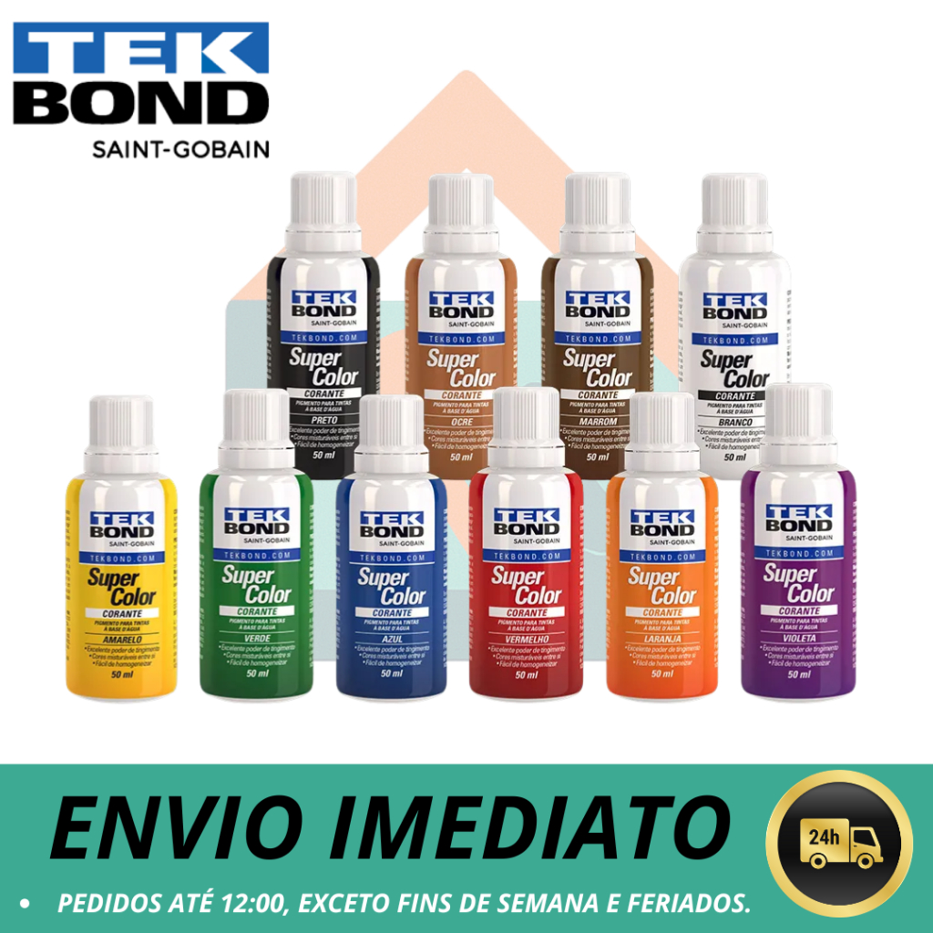 Corante Xadrez Pigmento Super Color 50ML - SELECIONE A COR - Tekbond