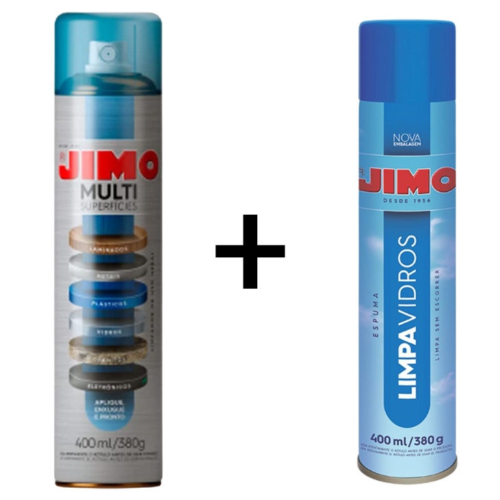 Kit 1 Limpa Vidro Jimo Multiuso Box Blindex Sacada  + 1 Jimo Multi Superficies 400ml em Oferta na Shopee