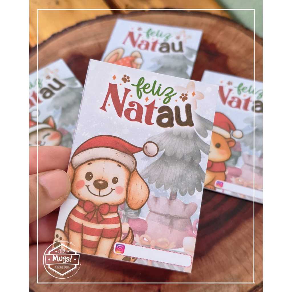 20/50/100 unid. Card Feliz Natal Pet_Cartão Feliz Natal Pet_pet shop_MOD2021
