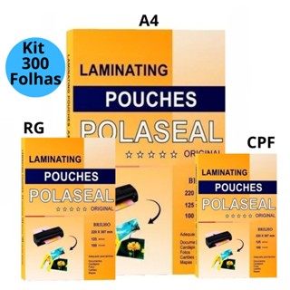 Polaseal 300 folhas Plástificação p/ Cpf Rg A4 Folhas Duplas Com Brilho Masterprint em Oferta na Shopee