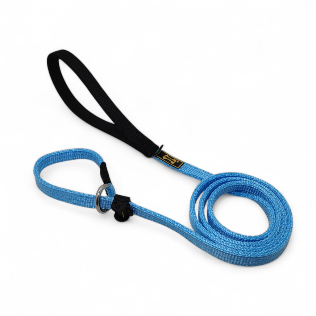 Guia Unificada Adestramento Cachorro Pitbull Reforçada Rottweiler1.20m Ao 5 Metros Cor Azul Claro Amorosso Dog Pet