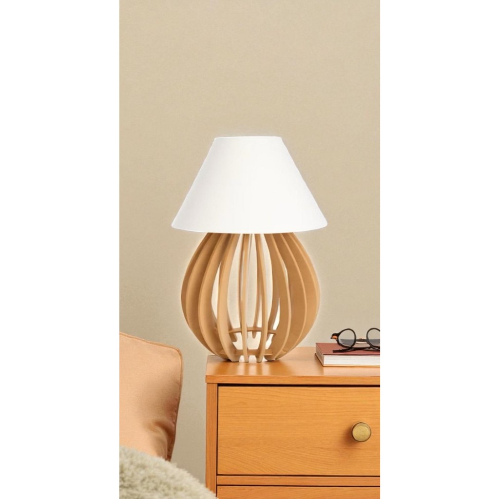 Abajur De Cabeceira Luminaria De Mesa Em Madeira Mdf Decoração Moderna