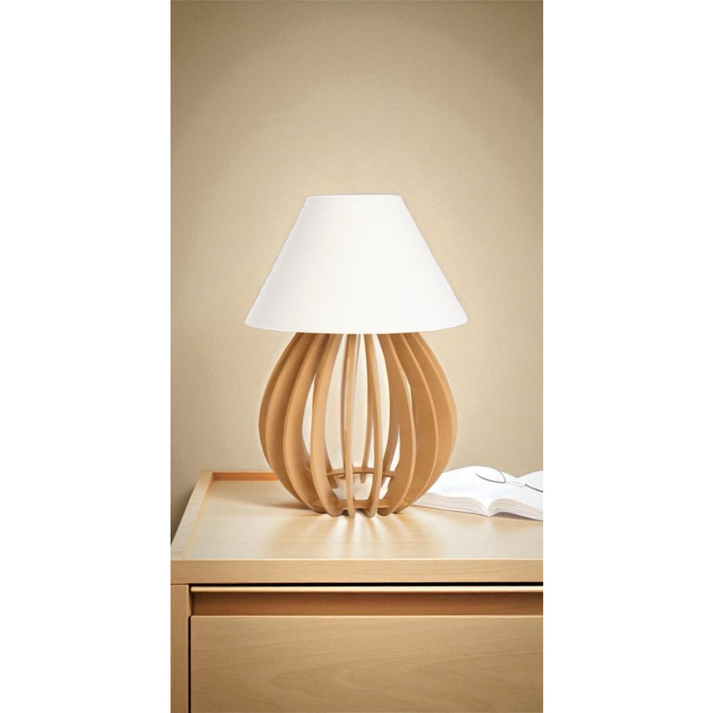 Abajur De Mesa Iluminaria De Cabeceira De Cama Em Madeira Rustica