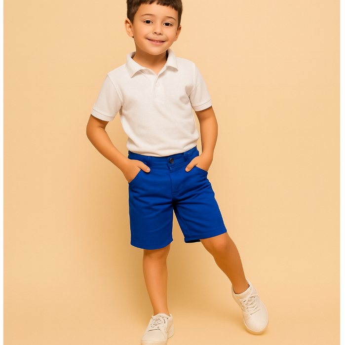 Bermuda INFANTIL de Sarja Menino Alta Qualidade Slim Fit Brim Criança