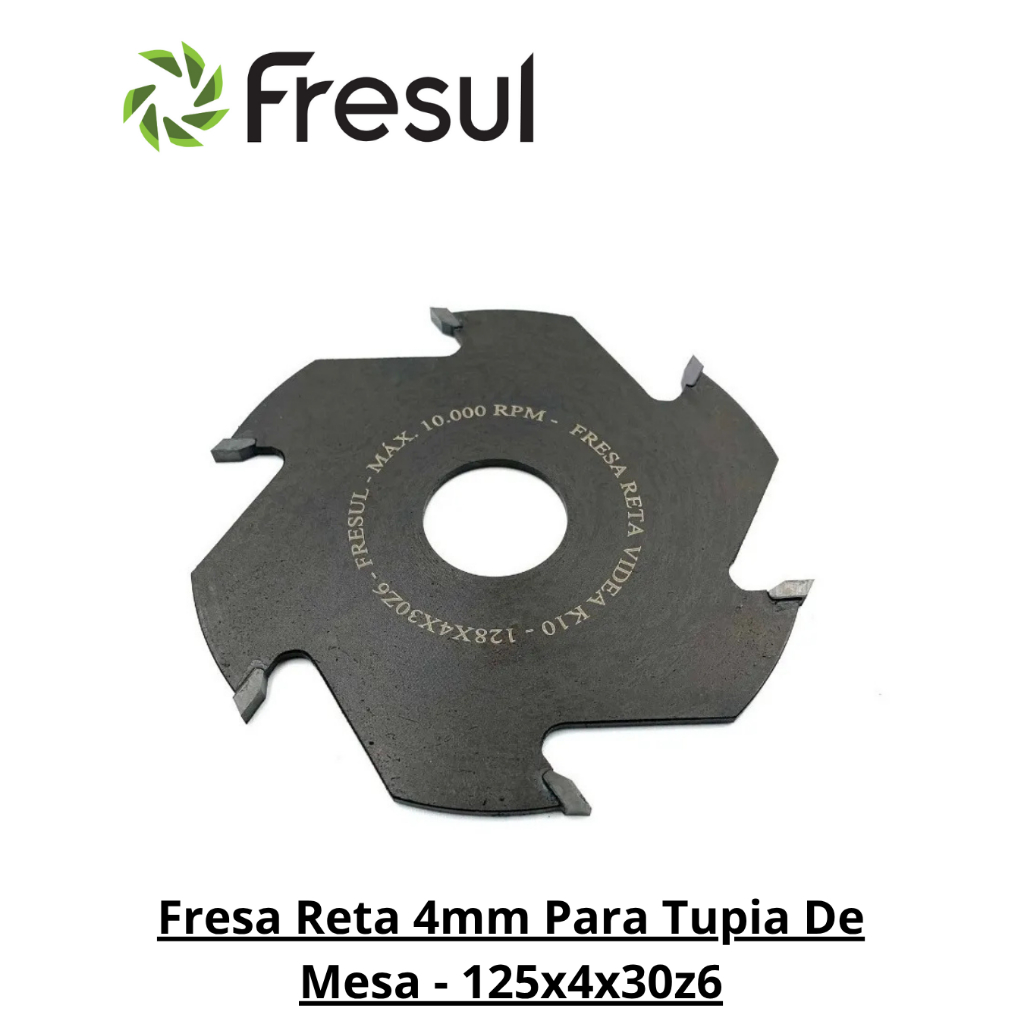 Fresa Reta 4mm Para Tupia De Mesa - 125x4x30z6