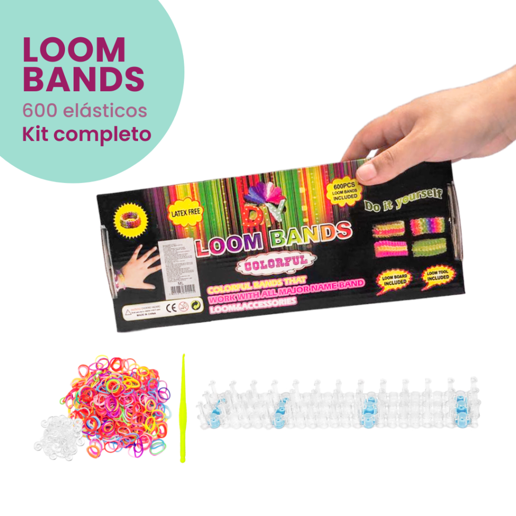 Kit Pulseira Infantil - Loom Band - Completo - 600 Peças