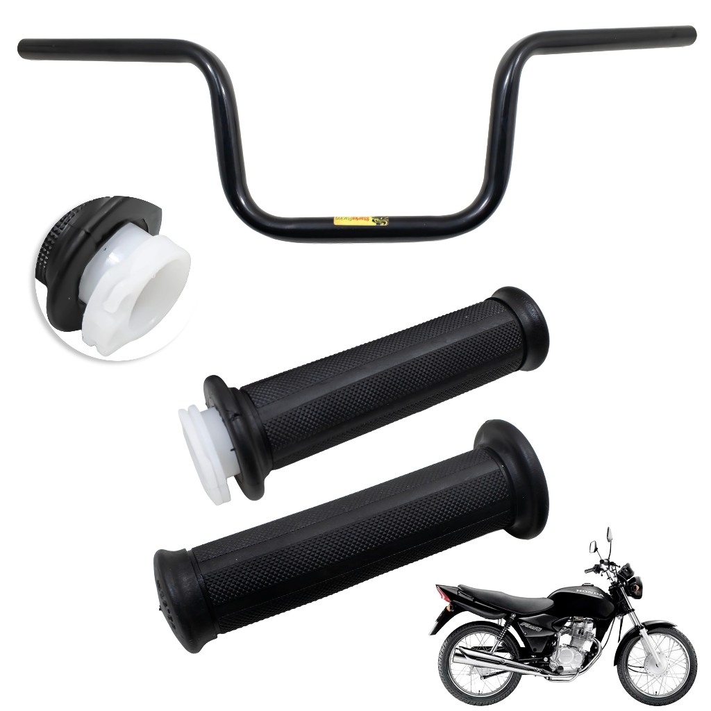 Kit Guidão com Manoplas CG Titan CG 125 150 Titan KS/ES 1999 até 2005 Preto