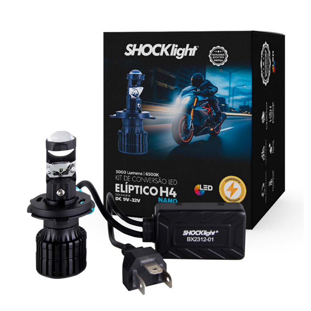 Farol Led Titan 150 Bros 150/160 Moto Lampada H4 Ultraled Eliptico Nano Projetor 5000 Lumens 6500k