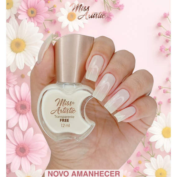 Esmalte Transparente FREE Miss Artistic - NOVO AMANHECER - 12ml em Oferta na Shopee