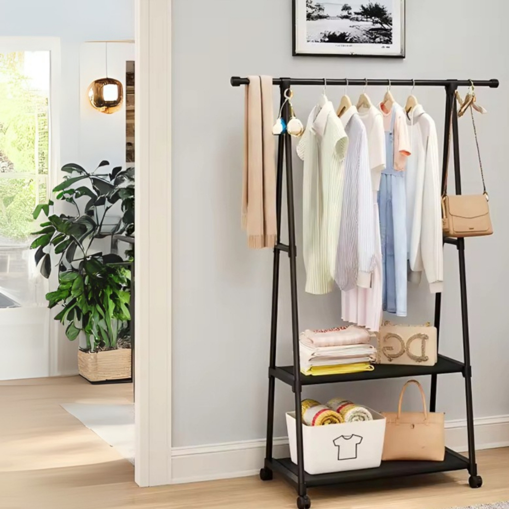 Arara Suporte Organizador Vertical Multiuso Com Pratileira e Rodinhas em Oferta na Shopee