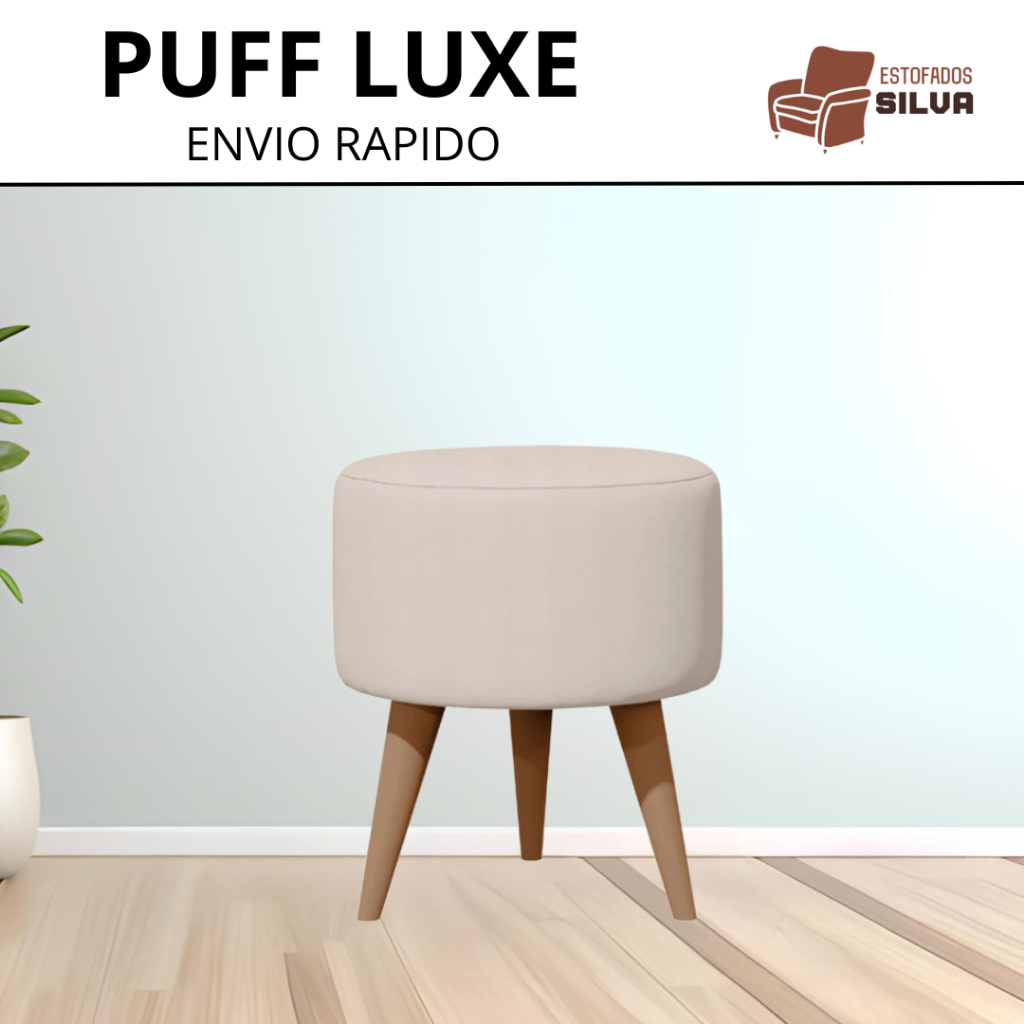 PUFF DECORATIVO LUXE SUEDE FOFINHO - SUPORTA 130KG - PROMOÇÃO IMPERDÍVEL