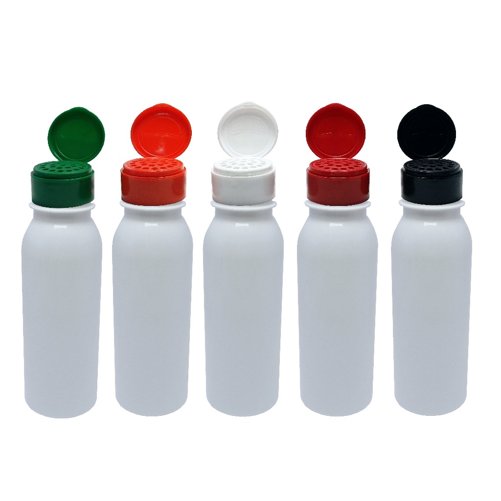 196 Frascos Plásticos Branco Pet 250ml Tampa Peneira Det