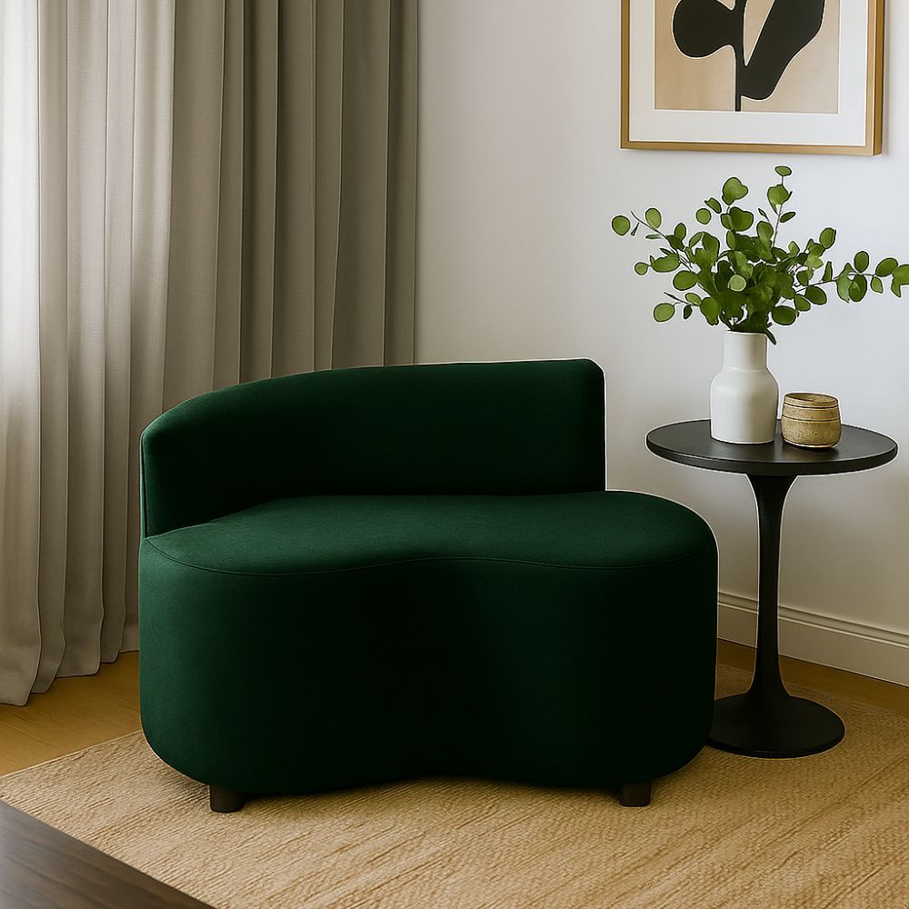 Sofá Curvo Moderno Duna – Sofá Compacto de 1 Metro com Design Orgânico