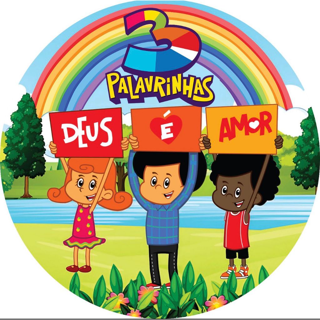 Capa para Painel de Festas Sublimado Redondo c/Elástico Veste Fácil 1.50 x 1.50 e 50 cm Deus é amor