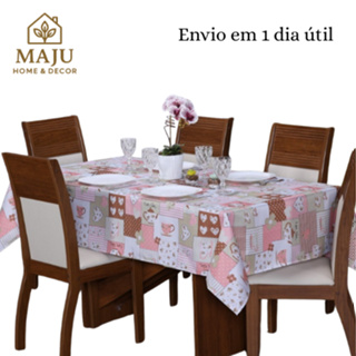 Toalha de Mesa Oxford Retangular 4, 6, 8, 10 e 12 Lugares Tecido 100% Poliéster Seca Rápido em Oferta na Shopee