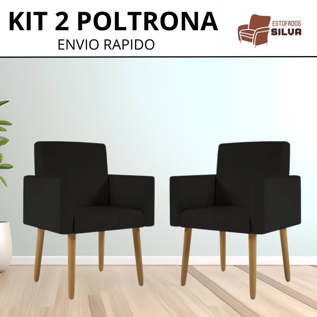 Kit 2 Poltronas Nina – Design Moderno e Confortável para Sua Casa em Oferta na Shopee