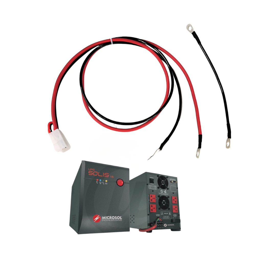 Cabo P/ Bateria Externa Nobreak Apc Microsol Solis 1.5 500VA Entrada 110/220V (Automático) Saída 110/220V