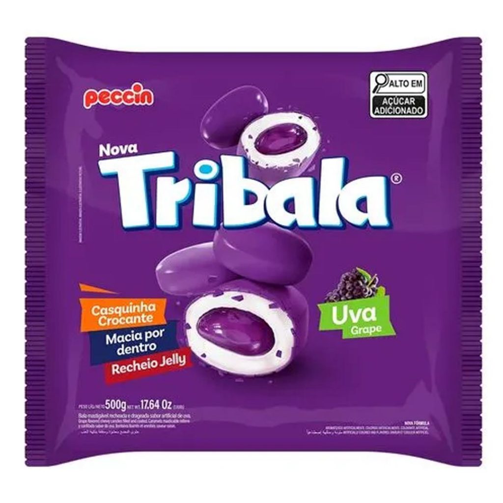 Bala Tribala Recheada Uva 500g - Peccin em Oferta na Shopee